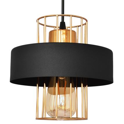 Luster na sajli VOLTA 1xE27/15W/230V crno/zlatna