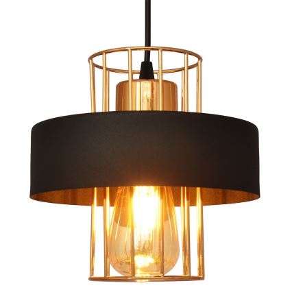 Luster na sajli VOLTA 1xE27/15W/230V crno/zlatna