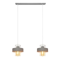 Luster na sajli VOLTA 2xE27/15W/230V sivo