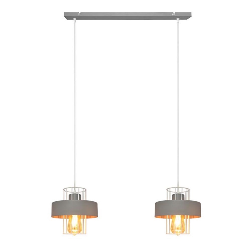 Luster na sajli VOLTA 2xE27/15W/230V sivo