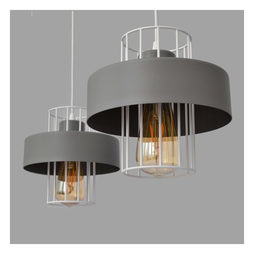 Luster na sajli VOLTA 2xE27/15W/230V sivo
