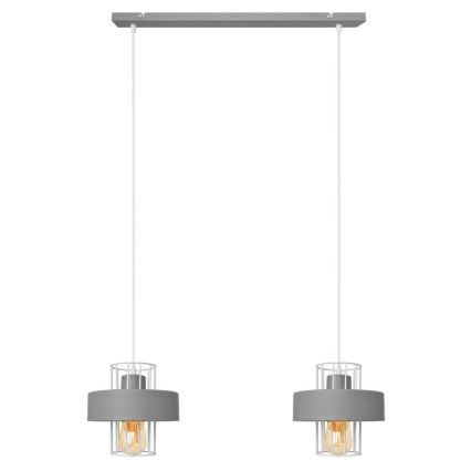 Luster na sajli VOLTA 2xE27/15W/230V sivo