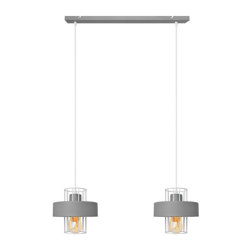 Luster na sajli VOLTA 2xE27/15W/230V sivo