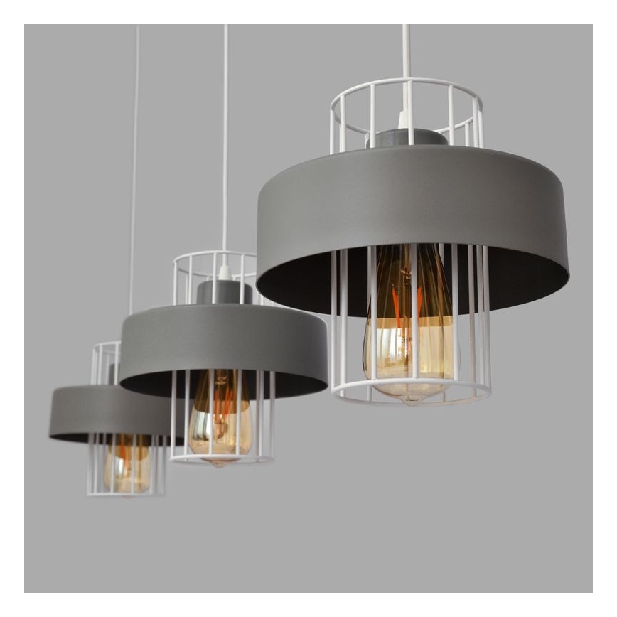 Luster na sajli VOLTA 3xE27/15W/230V sivo