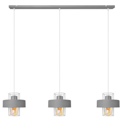 Luster na sajli VOLTA 3xE27/15W/230V sivo