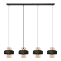 Luster na sajli VOLTA 4xE27/15W/230V crna/rose gold