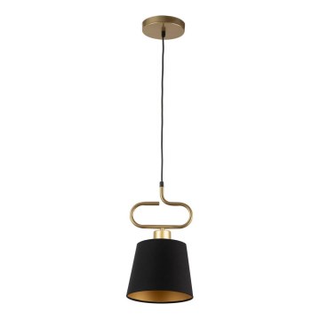 Luster na sajli VOLUTTO 1xE27/60W/230V crno/bakrena