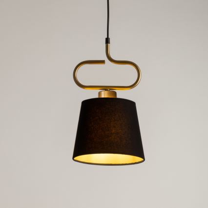 Luster na sajli VOLUTTO 1xE27/60W/230V crno/bakrena
