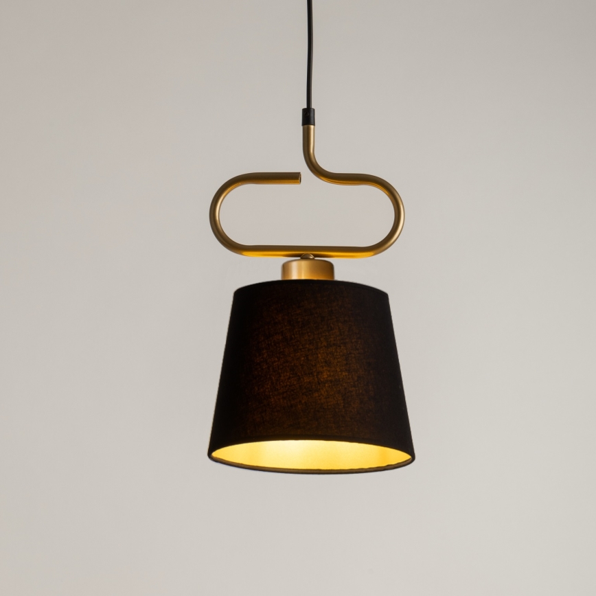 Luster na sajli VOLUTTO 1xE27/60W/230V crno/bakrena
