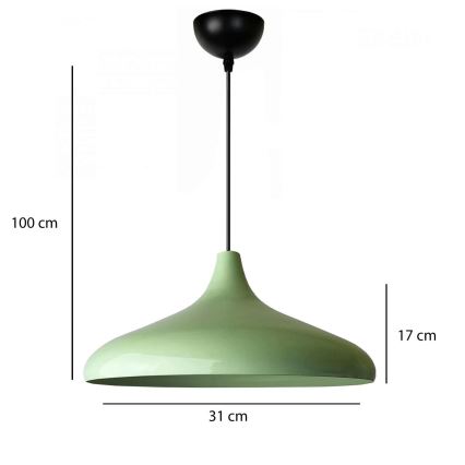 Luster na sajli VULCANO 1xE27/40W/230V zelen