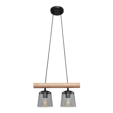 Luster na sajli WOODSTOCK 2xE27/15W/230V