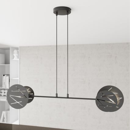 Luster na sajli XOTIC 2xE27/15W/230V crno