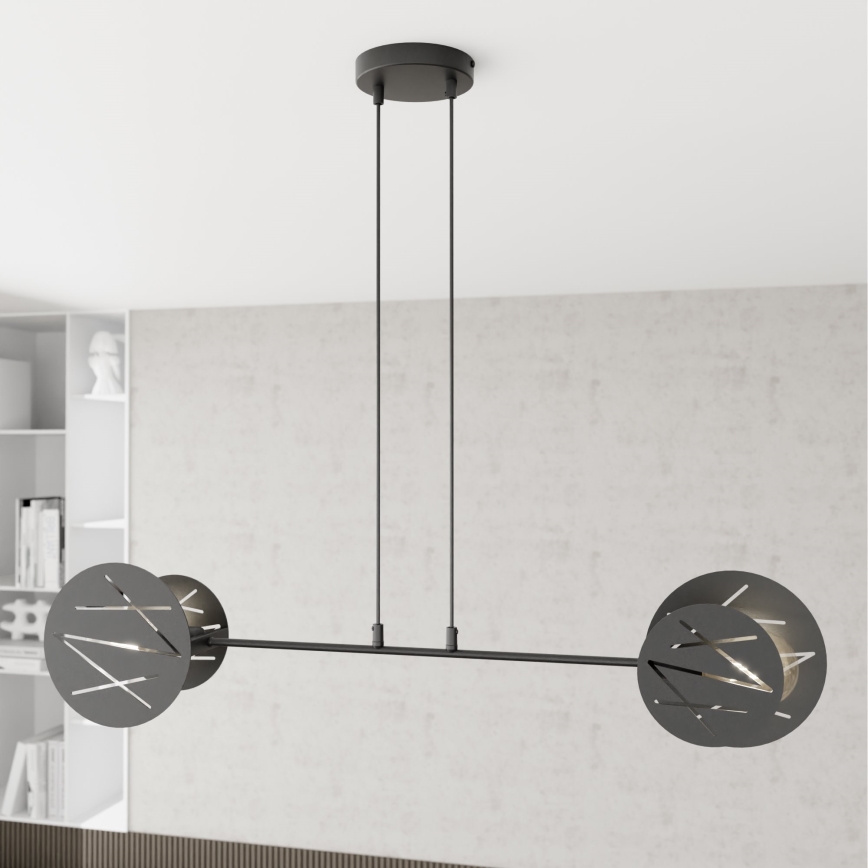 Luster na sajli XOTIC 2xE27/15W/230V crno