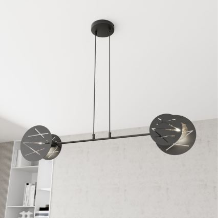 Luster na sajli XOTIC 2xE27/15W/230V crno