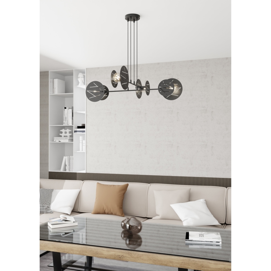 Luster na sajli XOTIC 4xE27/15W/230V crno