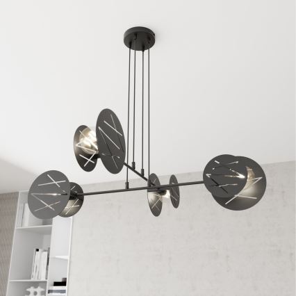 Luster na sajli XOTIC 4xE27/15W/230V crno
