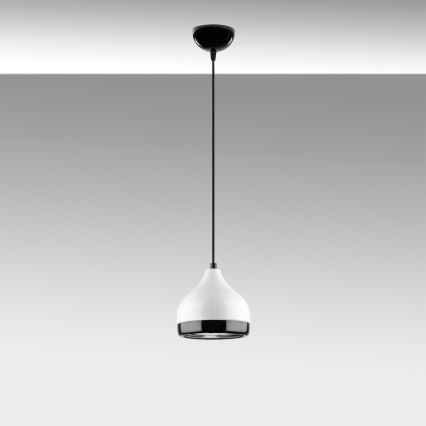 Luster na sajli YILDO 1xE27/40W/230V bela/crna