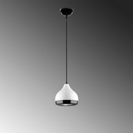 Luster na sajli YILDO 1xE27/40W/230V bela/crna