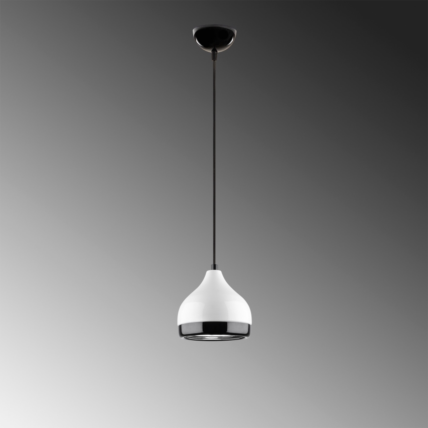Luster na sajli YILDO 1xE27/40W/230V bela/crna