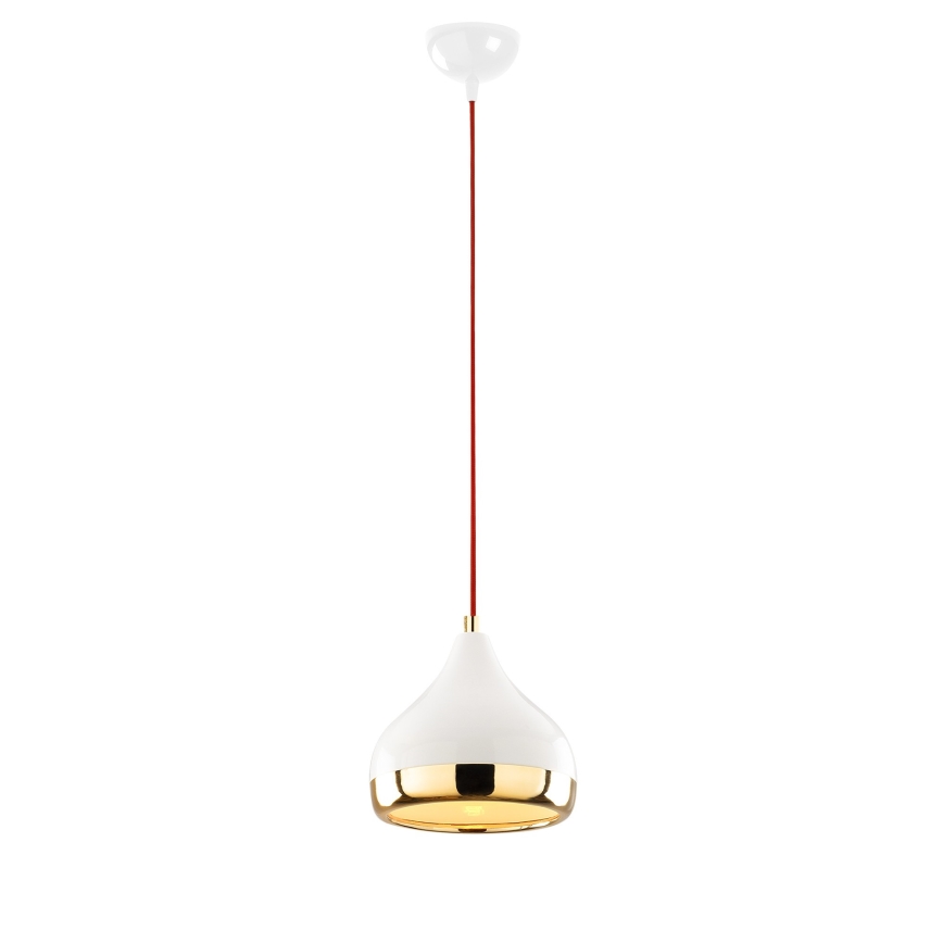 Luster na sajli YILDO 1xE27/40W/230V bela/zlatna/crvena