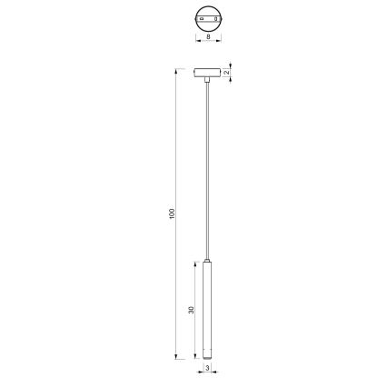 Luster na sajli YORU 1xG9/8W/230V 30 cm crno