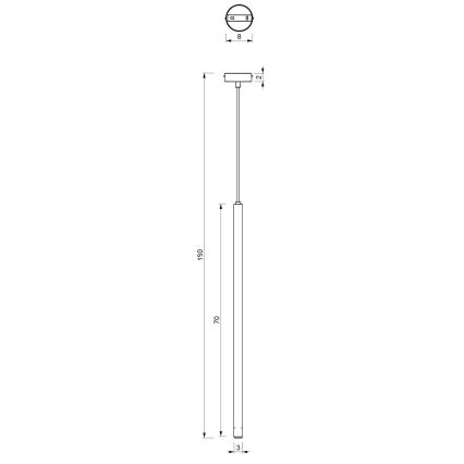 Luster na sajli YORU 1xG9/8W/230V 70 cm crno