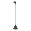 Luster na sajli za 1-fazni šinski sistem CONO 1xE27/15W/230V crno/braon
