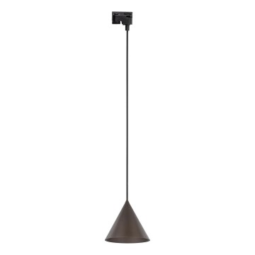 Luster na sajli za 1-fazni šinski sistem CONO 1xE27/15W/230V crno/braon