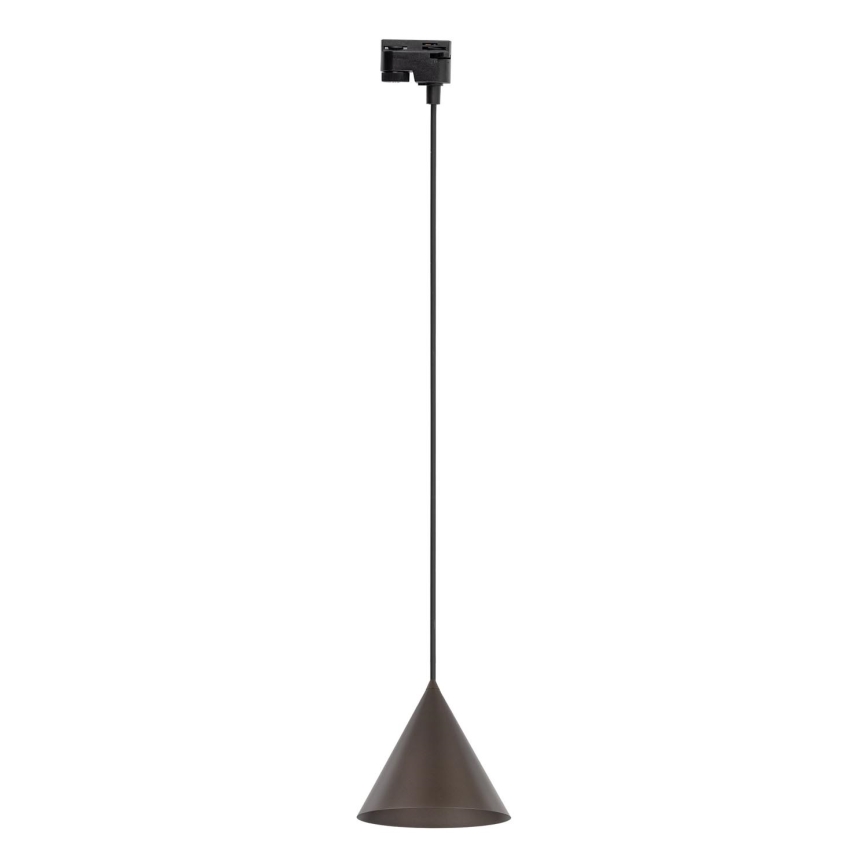Luster na sajli za 1-fazni šinski sistem CONO 1xE27/15W/230V crno/braon