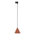 Luster na sajli za 1-fazni šinski sistem CONO 1xE27/15W/230V crno/cigla