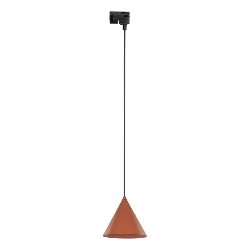 Luster na sajli za 1-fazni šinski sistem CONO 1xE27/15W/230V crno/cigla