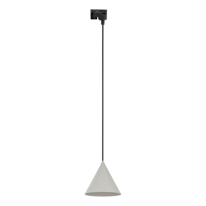 Luster na sajli za 1-fazni šinski sistem CONO 1xE27/15W/230V crno/sivo