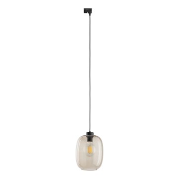 Luster na sajli za 1-fazni šinski sistem ELIO 1xE27/15W/230V crno/dimno bež