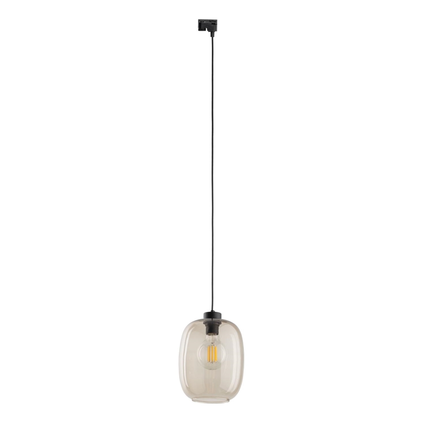 Luster na sajli za 1-fazni šinski sistem ELIO 1xE27/15W/230V crno/dimno bež