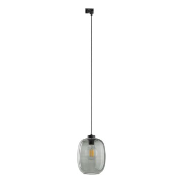 Luster na sajli za 1-fazni šinski sistem ELIO 1xE27/15W/230V crno/dimno crno