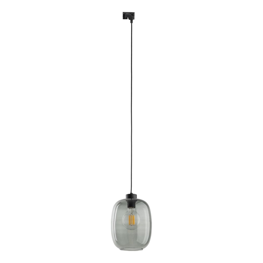Luster na sajli za 1-fazni šinski sistem ELIO 1xE27/15W/230V crno/dimno crno