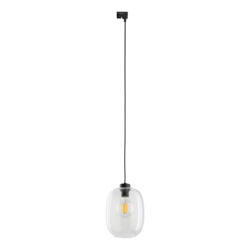 Luster na sajli za 1-fazni šinski sistem ELIO 1xE27/15W/230V crno/prozirna