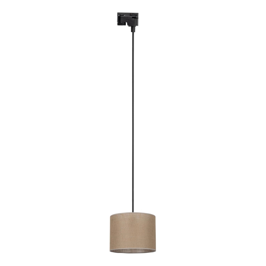 Luster na sajli za 1-fazni šinski sistem TRACER 1xE27/15W/230V pr. 20 cm crno/braon