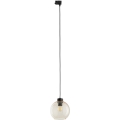 Luster na sajli za 3-fazni šinski sastav CUBUS 1xE27/15W/230V crno/dimno bež