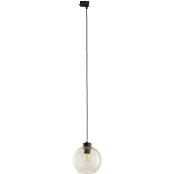 Luster na sajli za 3-fazni šinski sastav CUBUS 1xE27/15W/230V crno/dimno bež