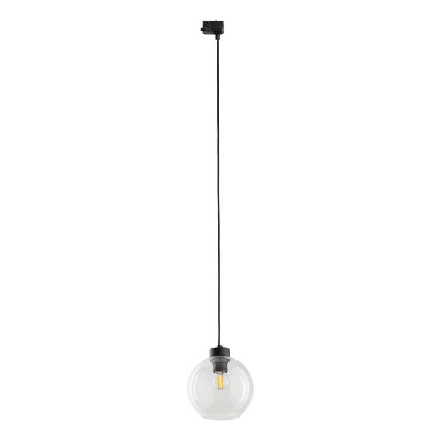 Luster na sajli za 3-fazni šinski sastav CUBUS 1xE27/15W/230V crno/prozirna