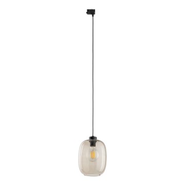 Luster na sajli za 3-fazni šinski sastav ELIO 1xE27/15W/230V crno/dimno bež