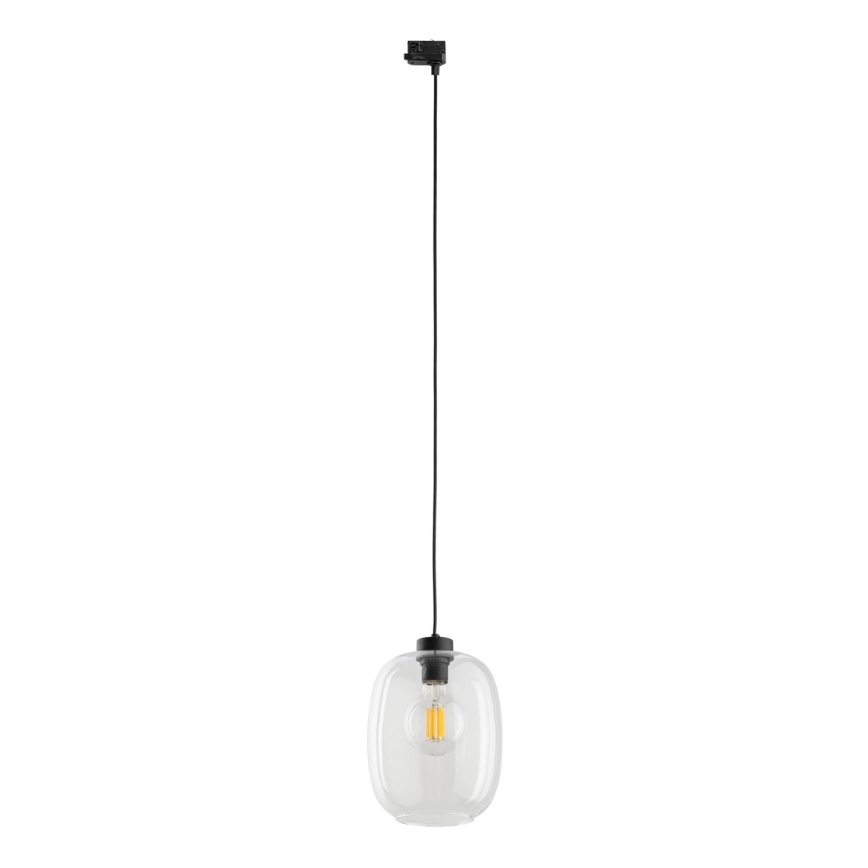 Luster na sajli za 3-fazni šinski sastav ELIO 1xE27/15W/230V crno/prozirna