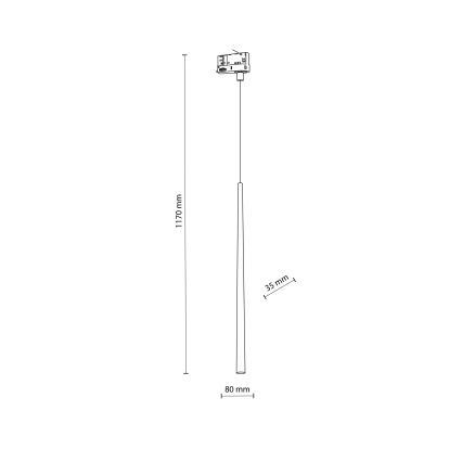 Luster na sajli za 3-fazni šinski sastav PIANO 1xG9/8W/230V crno