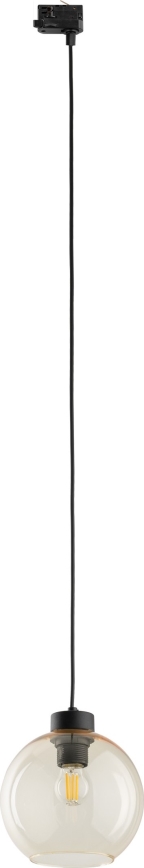 Luster na sajli za 3-fazni šinski sistem CUBUS 1xE27/15W/230V crna/zadimljena bež