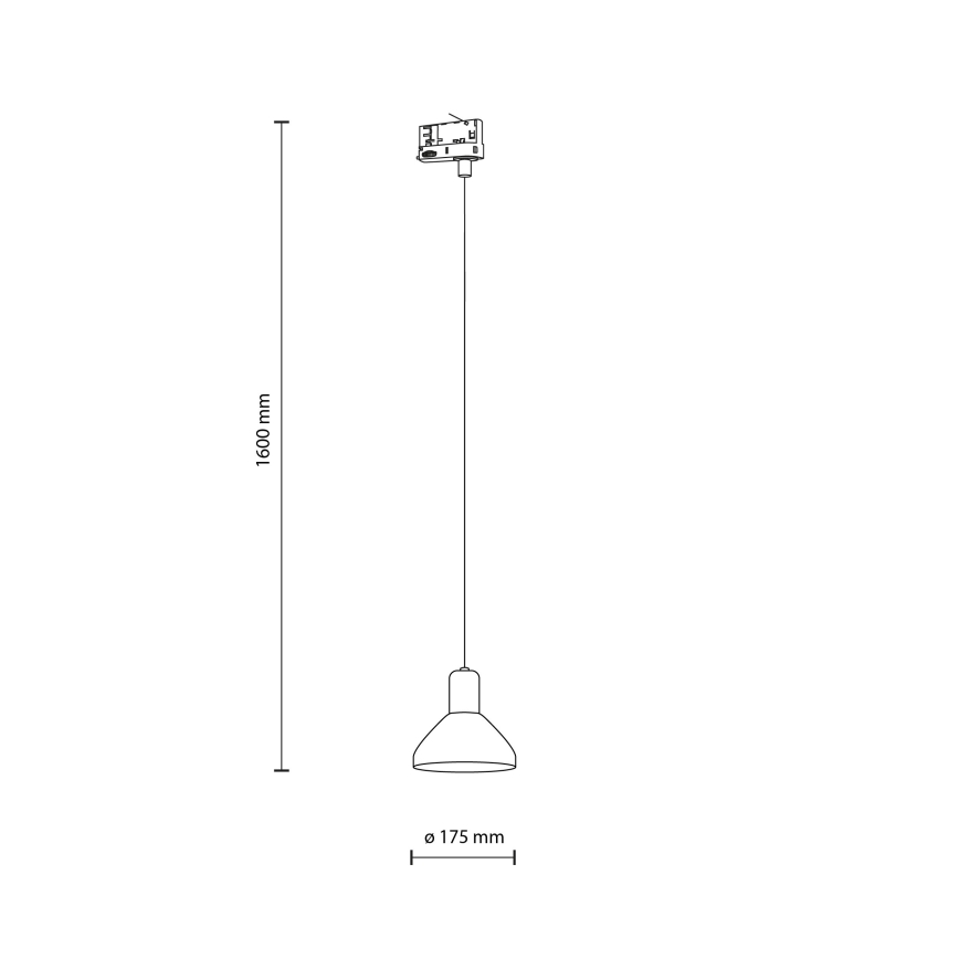 Luster na sajli za 3-fazni šinski sastav NEO 1xE27/15W/230V crno/dimno crno