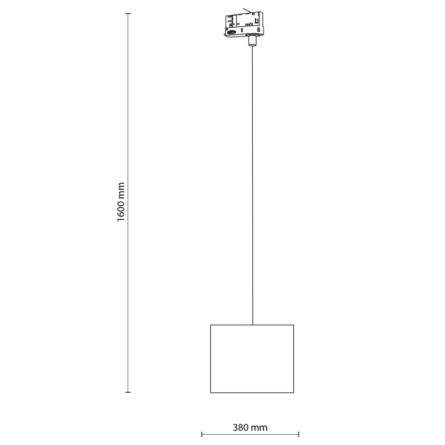Viseća lampa na sajli za 3-fazni šinski sistem TRACER 1xE27/15W/230V Ø 20 cm crna