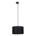 Luster na sajli za 3-fazni šinski sistem TRACER 1xE27/15W/230V, prečnik 38 cm, crne boje