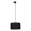 Luster na sajli za jednofazni šinski sistem TRACER 1xE27/15W/230V, prečnika 38 cm, crne boje