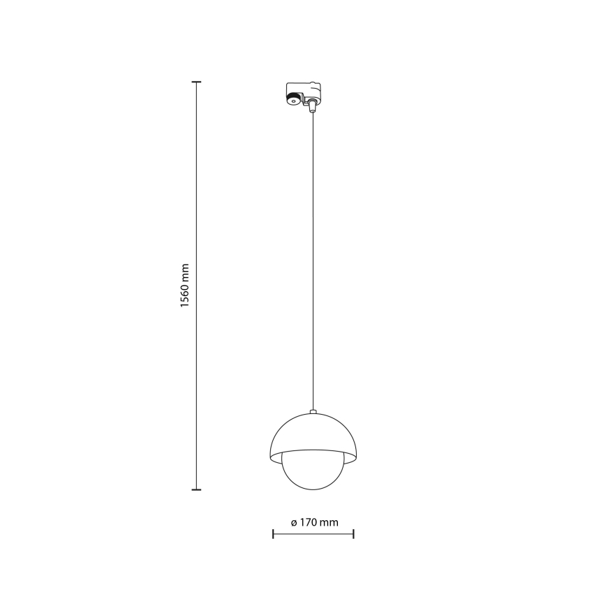 Luster na sajli za 1-fazni šinski sistem BONO 1xG9/8W/230V crno